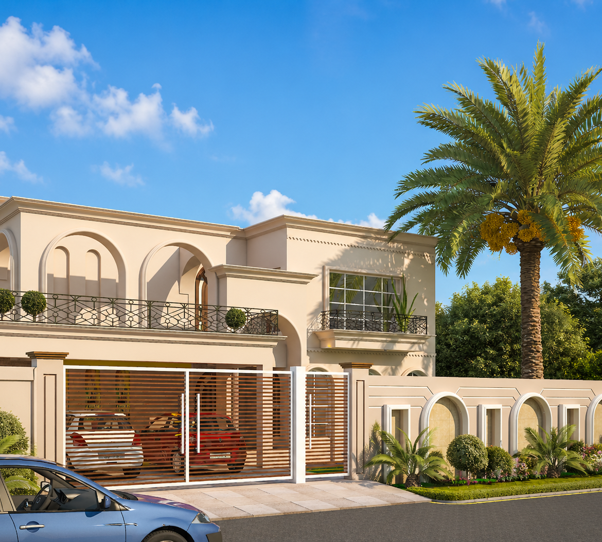 3D house design rendering in Multan by Studio3 — photorealistic exterior visualization