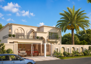 3D house design rendering in Multan by Studio3 — photorealistic exterior visualization