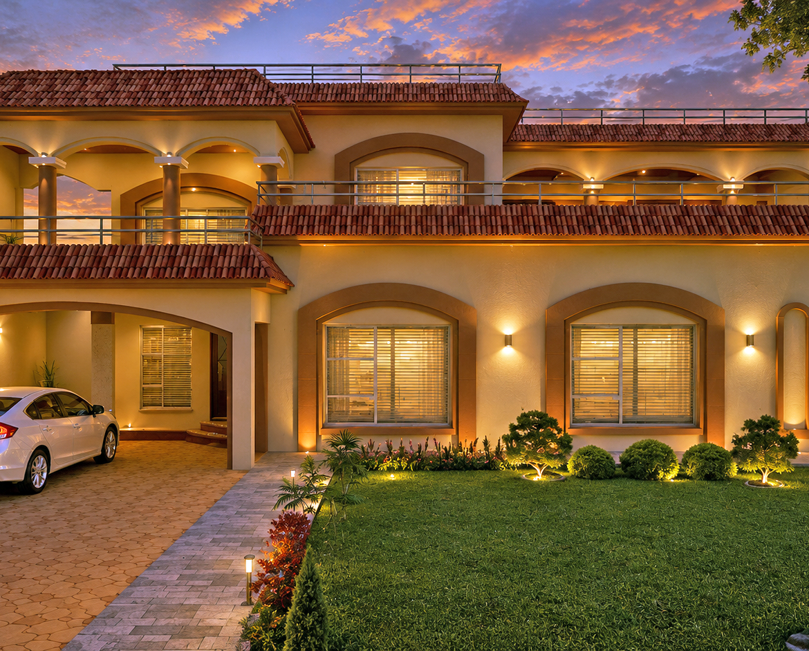Photorealistic 3D rendering of a modern house Doha