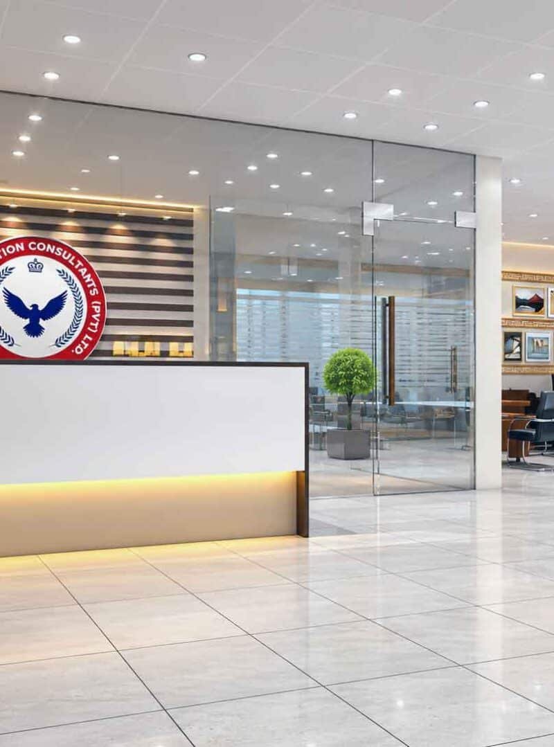 Small Office Interior Design – Reception, Cabin & Lounge