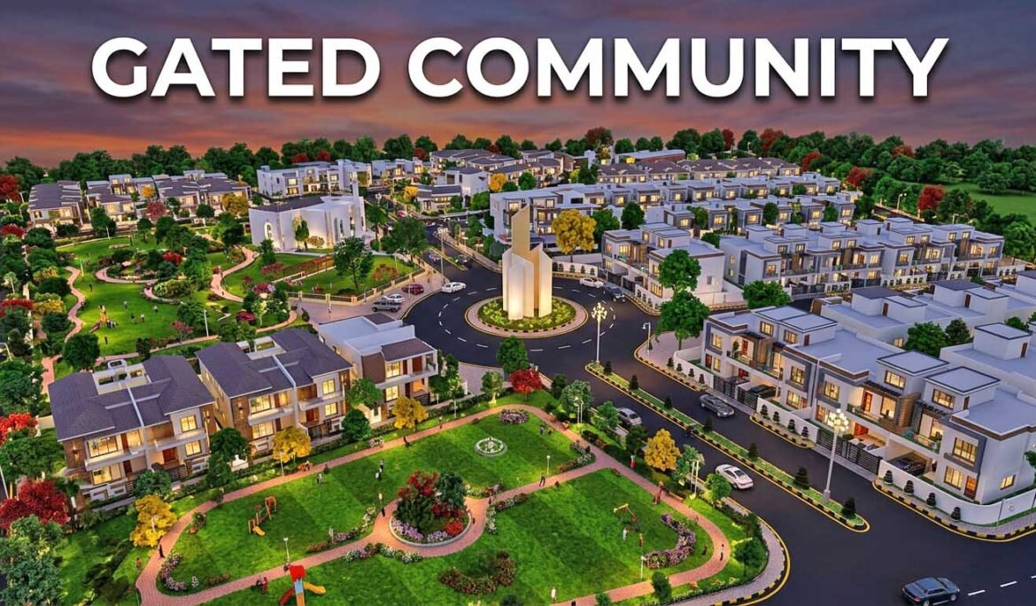 Real estate fly-through animation showcasing a modern architectural project