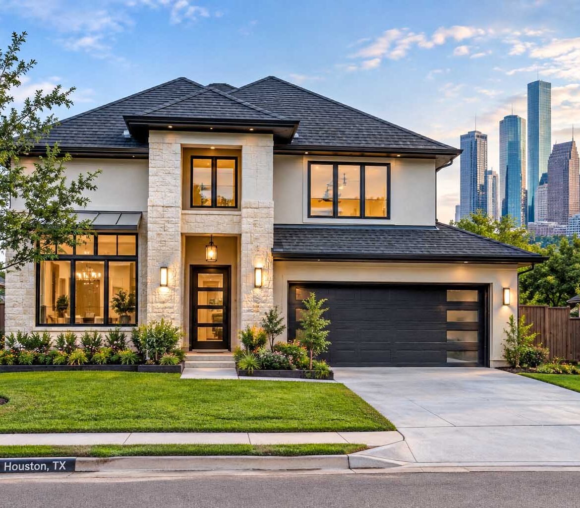 Houston architectural rendering services showing a realistic modern building exterior